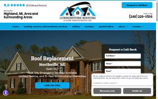 Cornerstone Roofing & Home Improvements website