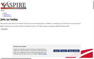 Aspire Taekwondo website