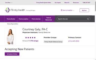 Courtney Galy, PA website