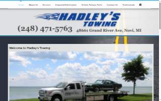 Hadley's Towing Novi website