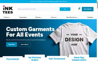 Ink Tees Custom T-Shirts website