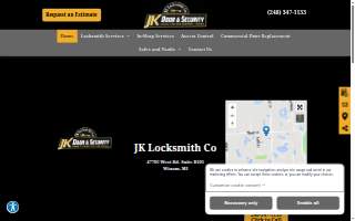 JK Locksmith Co of Novi website