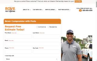 Rove Pest Control of Novi website