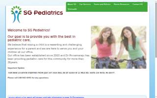SG Pediatrics of Novi website