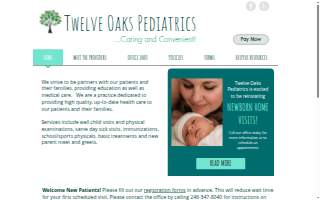 Twelve Oaks Pediatrics of Novi website