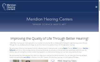 Meridian Hearing Centers website