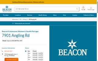 Beacon Kalamazoo Women's Health Portage website