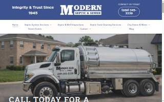 Modern Septic and Sewer of Portage website