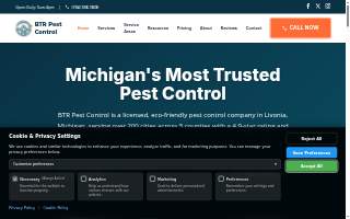 BTR Pest Control of Farmington Hills website