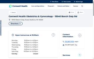 Corewell Health Obstetrics & Gynecology - 15540 Beech Daly Rd website