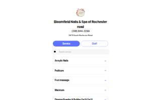 Bloomfield Nails & Spa by Target website