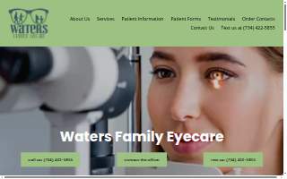 Waters Family Eyecare of Romulus website