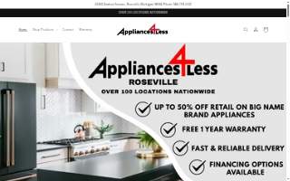Appliances 4 Less Roseville website