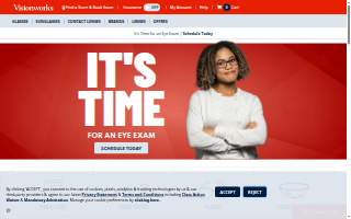 Visionworks Doctors of Optometry website