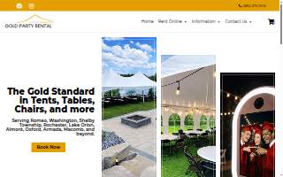 Gold Party Rental website