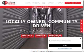 Look Self Storage website