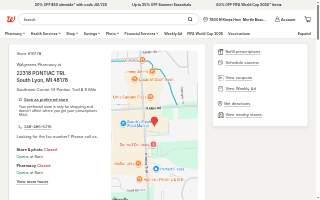 Walgreens Pharmacy of South Lyon website
