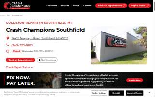 Crash Champions Collision Repair Southfield website