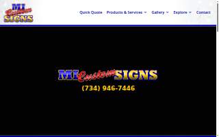 MI Custom Signs website