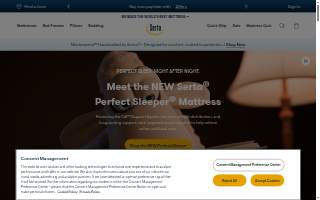 Serta Mattress Shop website