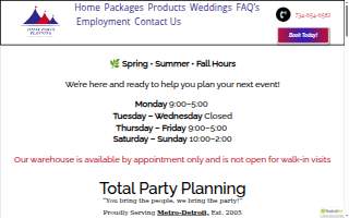 Total Party Planning website