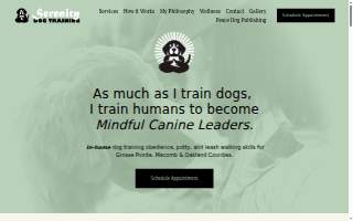Serenity Dog Training of St. Clair Shores website