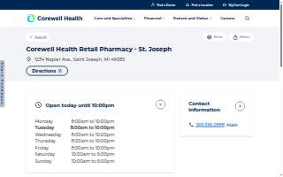Corewell Health Retail Pharmacy - St. Joseph website
