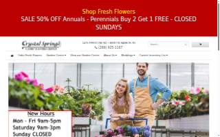 Crystal Springs Florist website