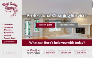 Burg's Custom Cleaning website