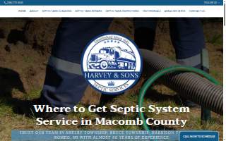Harvey and Sons Septic Service website