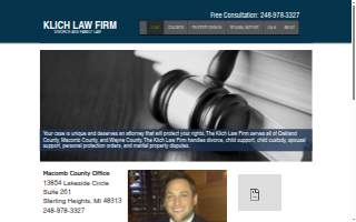 Klich Law Firm website