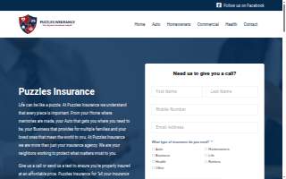 Puzzles Insurance - Frank Perez Agency website