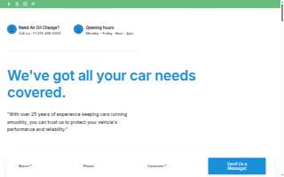 Taylor Oil Change Center website