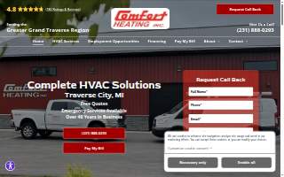 Comfort Heating Inc website