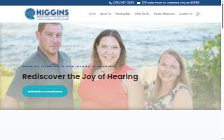 Higgins Hearing and Audiology website