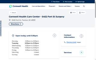 Corewell Health Care Center - 5452 Fort St Surgery website