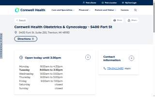 Corewell Health Obstetrics & Gynecology - 5400 Fort St website