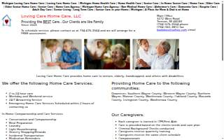 Loving Care Home Care website