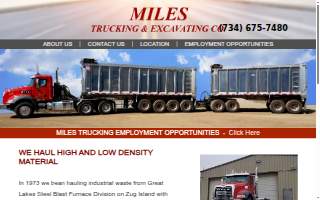 Miles Trucking & Excavating website