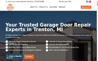 Trenton Garage Door Repair Company website