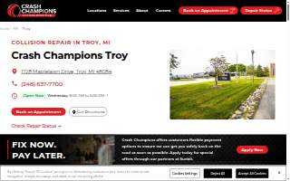 Crash Champions Collision Repair Troy website