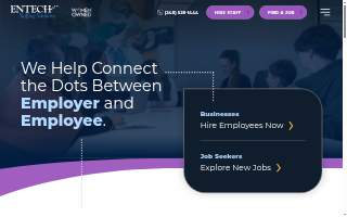 Entech Staffing Solutions website