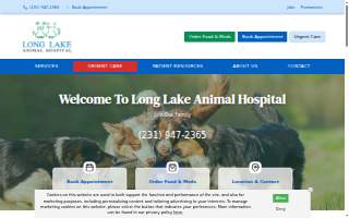 Long Lake Animal Hospital & Lakeside Pet Resort website