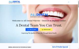 All Dental Warren - Denture & Implant Center website