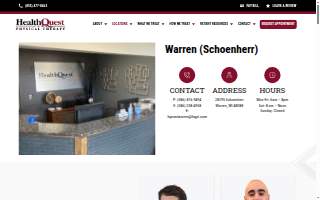 HealthQuest Physical Therapy - Warren (East) website