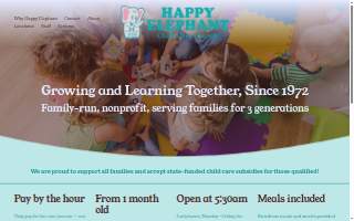 Happy Elephant Child Care of Waverly website