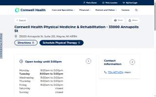 Corewell Health Physical Medicine & Rehabilitation - 33000 Annapolis St website