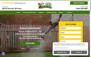 CJB Pest & Mosquito Control of West Bloomfield website