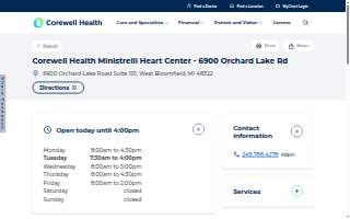 Corewell Health Ministrelli Heart Center - 6900 Orchard Lake Rd website