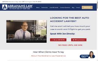 Abrahams Law - Car Accident and Personal Injury Lawyer of Wixom website